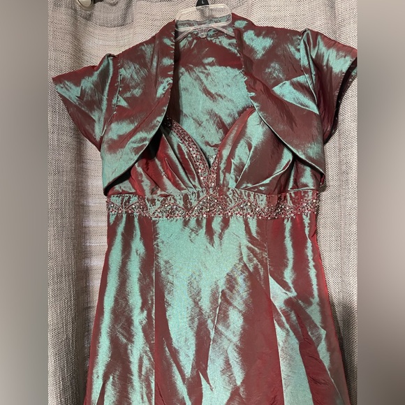 Cinderella Iridescent Plus Party Dress with Jacket/Cardigan - Picture 2 of 8